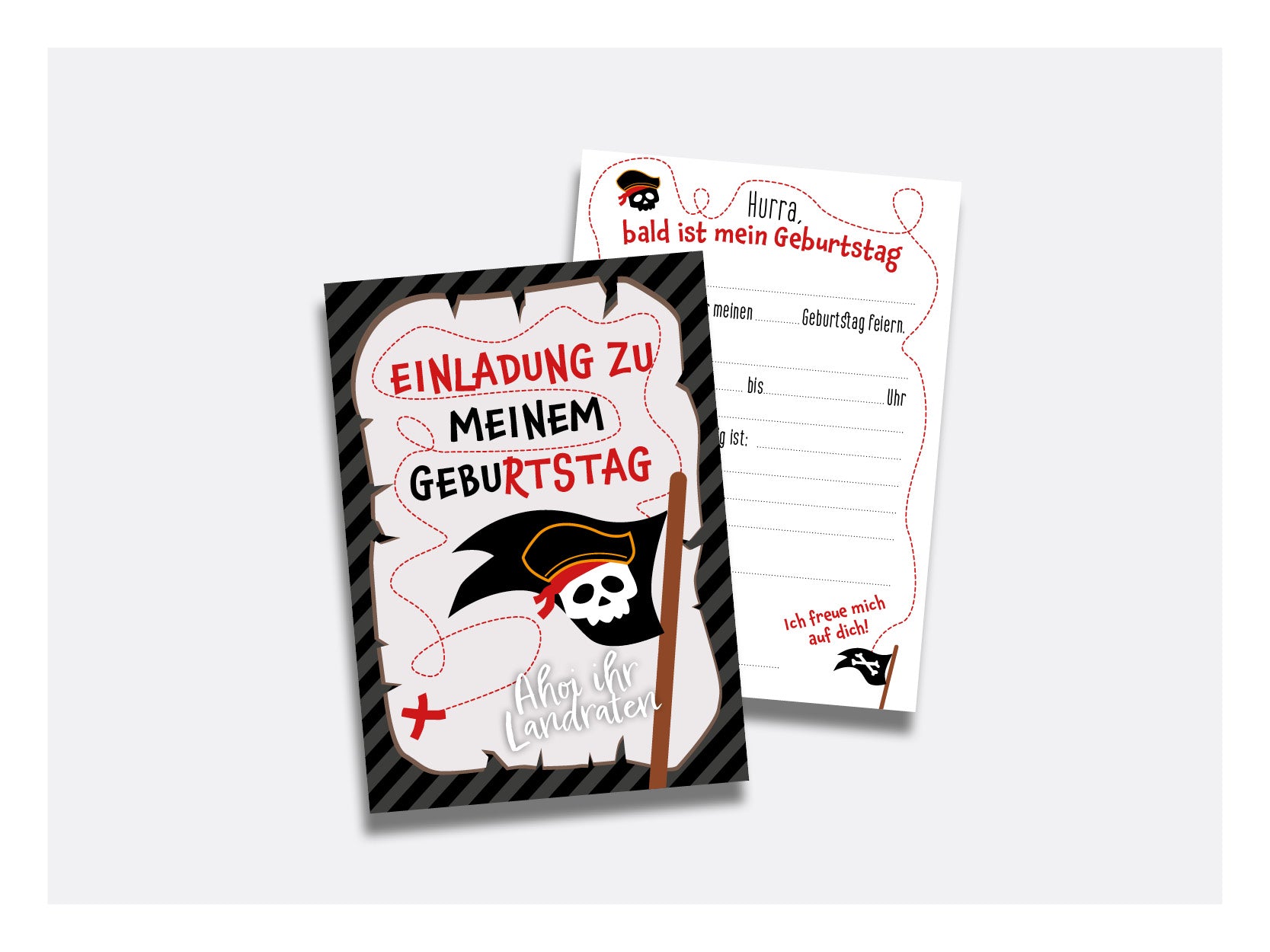 Einladungen Geburtstag Piraten (12 Stück)