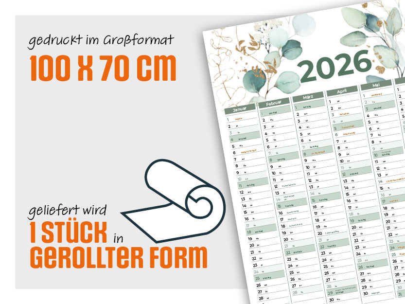 Wandplaner Werkstatt 2026 – Großformat Kalender