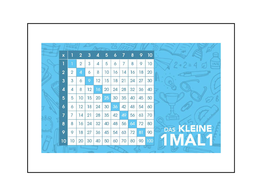 Poster - Das kleine 1 Mal 1 (Blau)