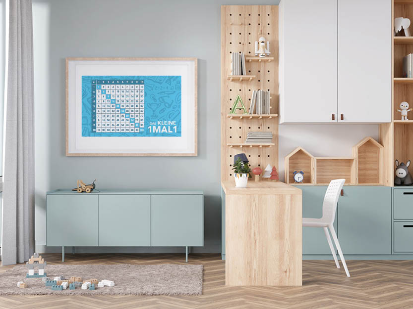 Poster - Das kleine 1 Mal 1 (Blau)