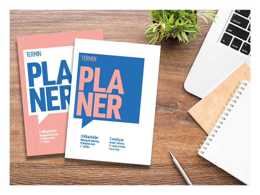 Terminplaner rosa neutral für 3 Mitarbeiter