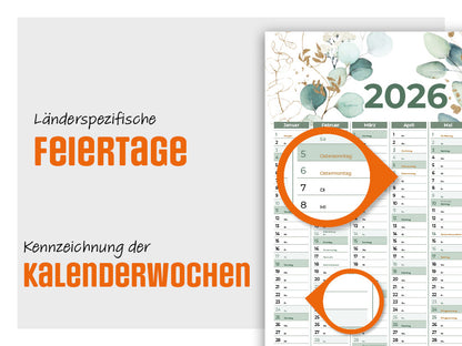 Wandplaner Kosmetik 2026