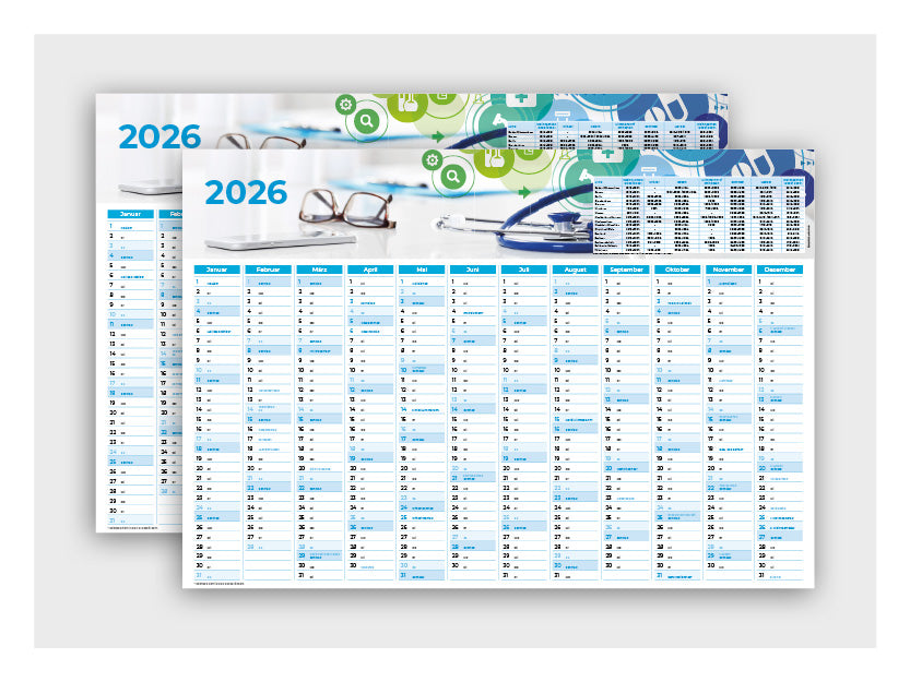 Monats-Wandplaner Praxis 2026